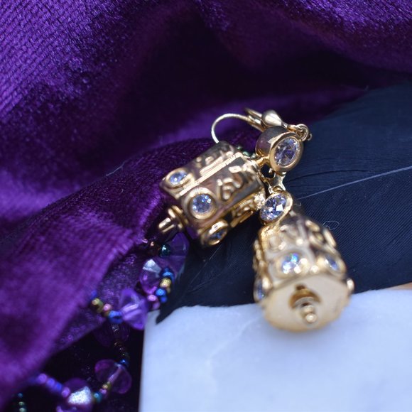 Tibetan Prayer Wheel Earrings - Picture 2 of 3